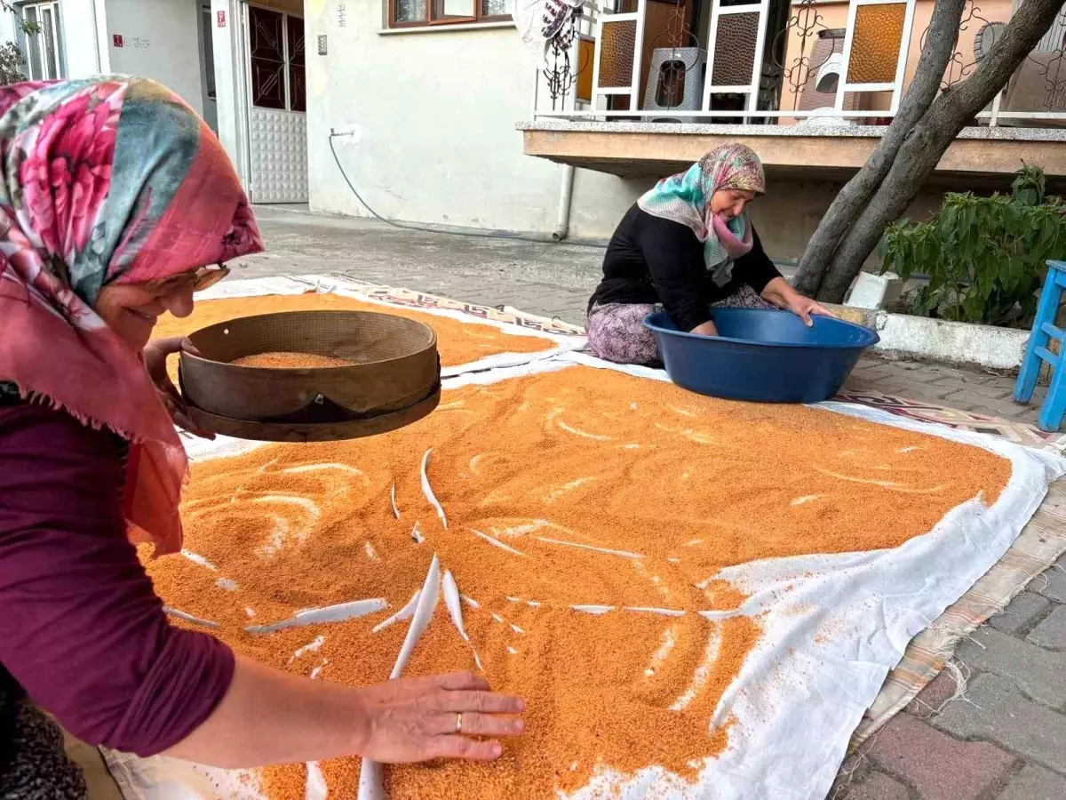 Sındırgı\'da Geleneksel Tarhana Hazırlığı