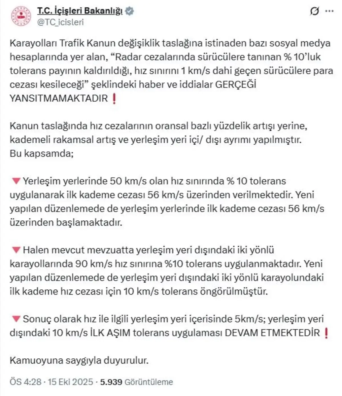 Hız Toleransı Devam Ediyor