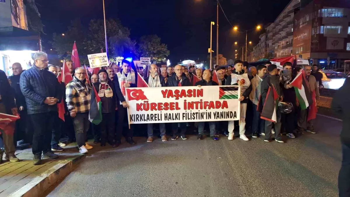 Kırklareli\'nde Gazze İçin Destek Yürüyüşü
