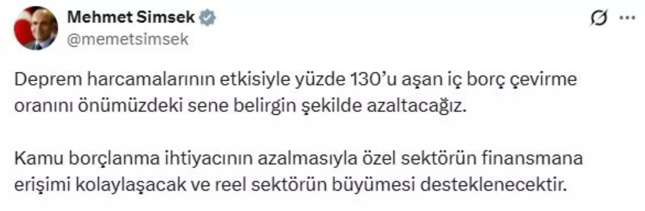 İç Borç Çevirme Oranı Azalacak