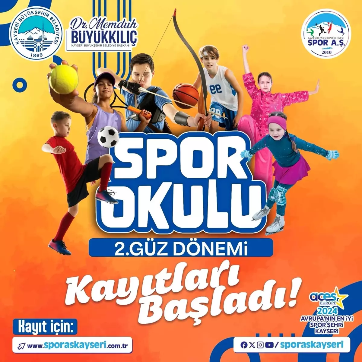 Kayseri\'de 2. Güz Dönemi Spor Okulları Kayıtları Başladı