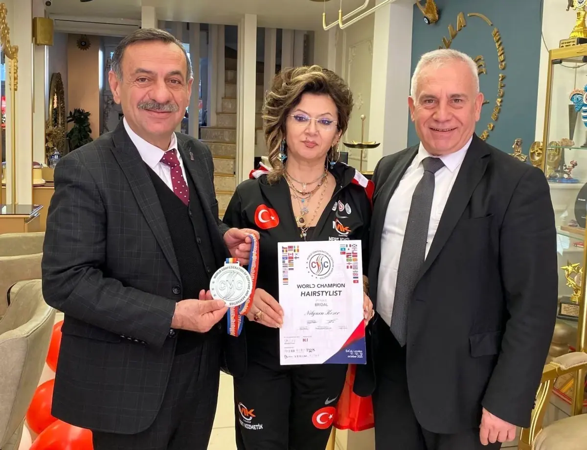 Denizli\'li Kuaför Nilgün Keser, Dünya Kupası\'nda İkinci Oldu