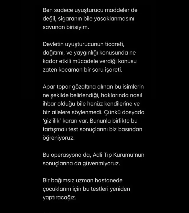 Kanında uyuşturucu madde tespit edilen Deren Talu'dan zehir zemberek açıklama