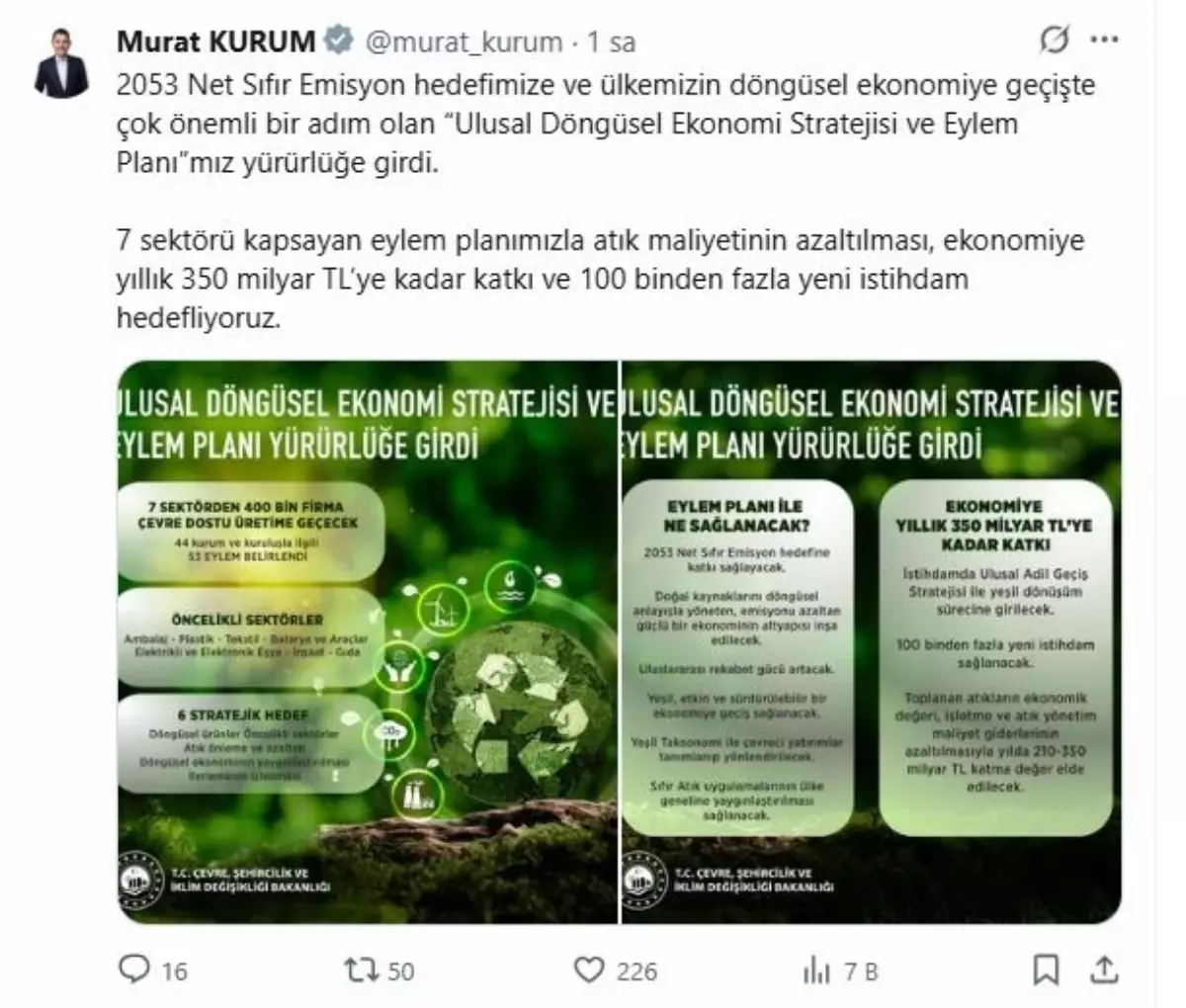 Döngüsel Ekonomi Eylem Planı Yürürlüğe Girdi