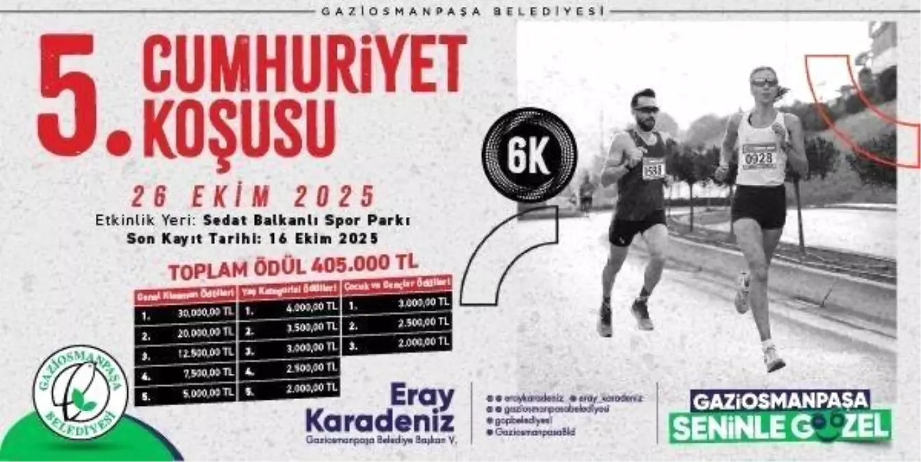 Cumhuriyet Koşusu 102. Yıl Kutlamalarıyla Gaziosmanpaşa\'da