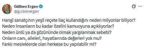 Gülben Ergen, ünlü isimlerin test sonuçlarına tepki gösterdi
