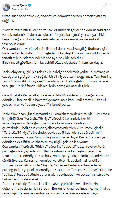 AK Parti'den Diyarbakır'daki 'Öcalan'a Özgürlük' yürüyüşüne ilk tepki