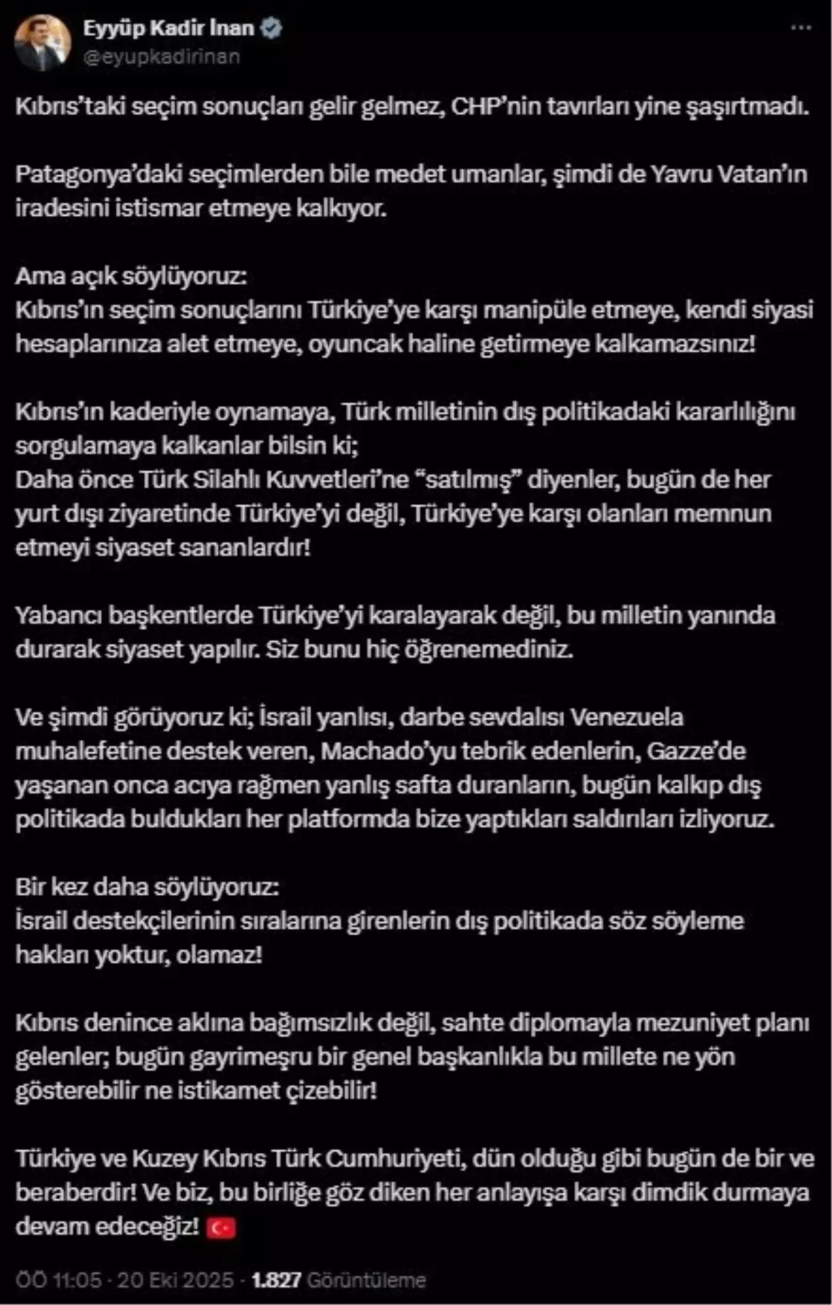 İnan: Kıbrıs Seçimleri Türkiye\'ye Karşı Manipüle Edilemez