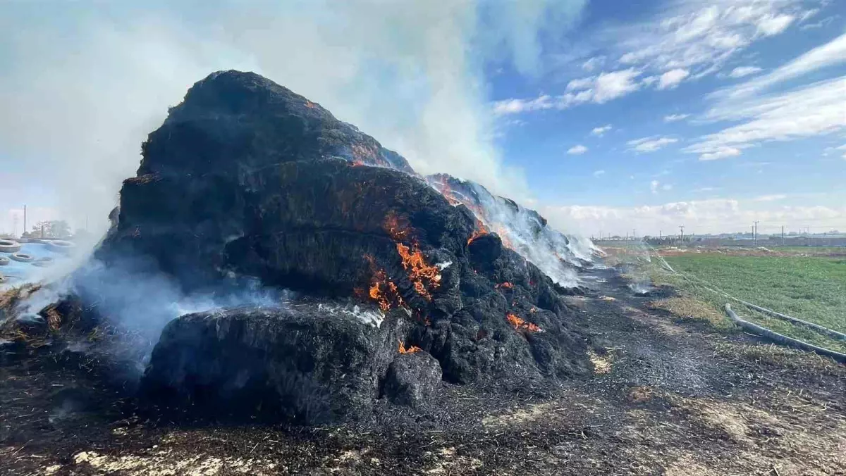 Karaman\'da Yangın: 300 Ton Saman Kül Oldu