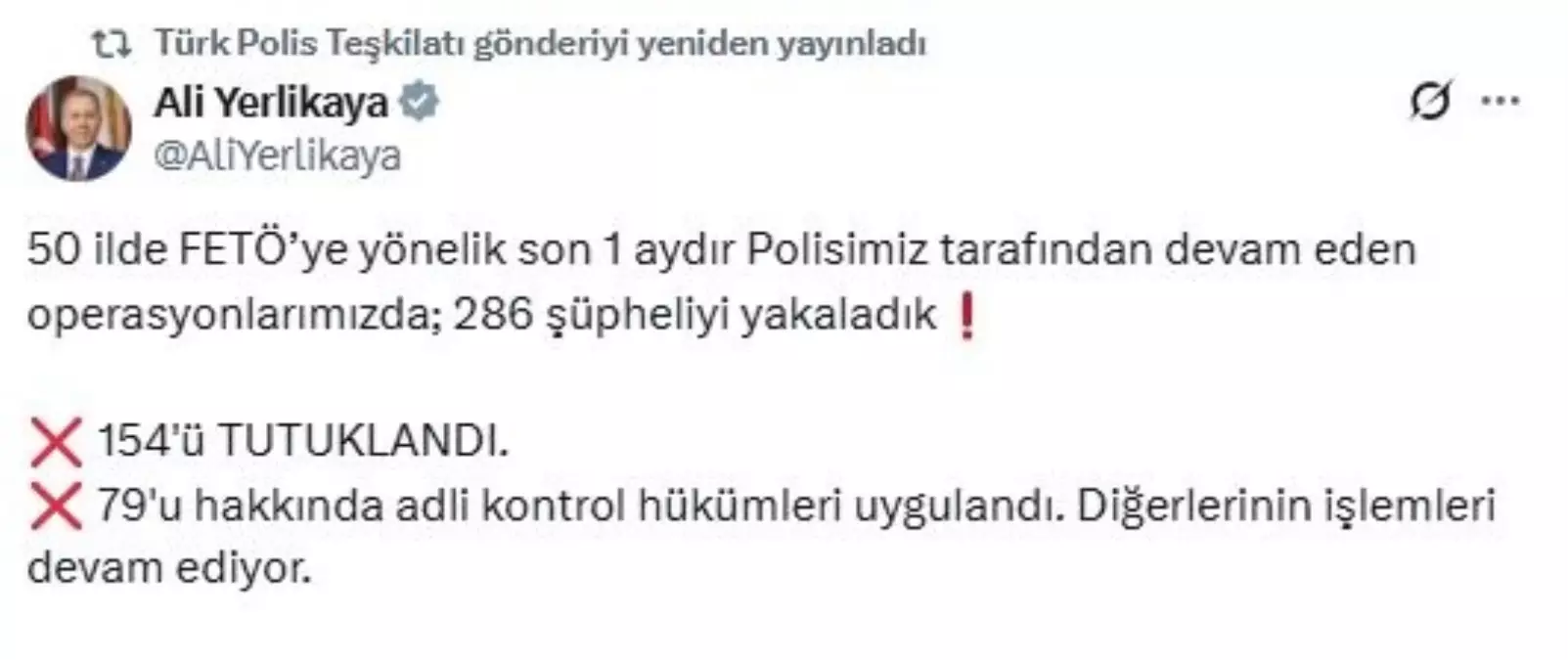 FETÖ Operasyonunda 286 Gözaltı, 154 Tutuklama