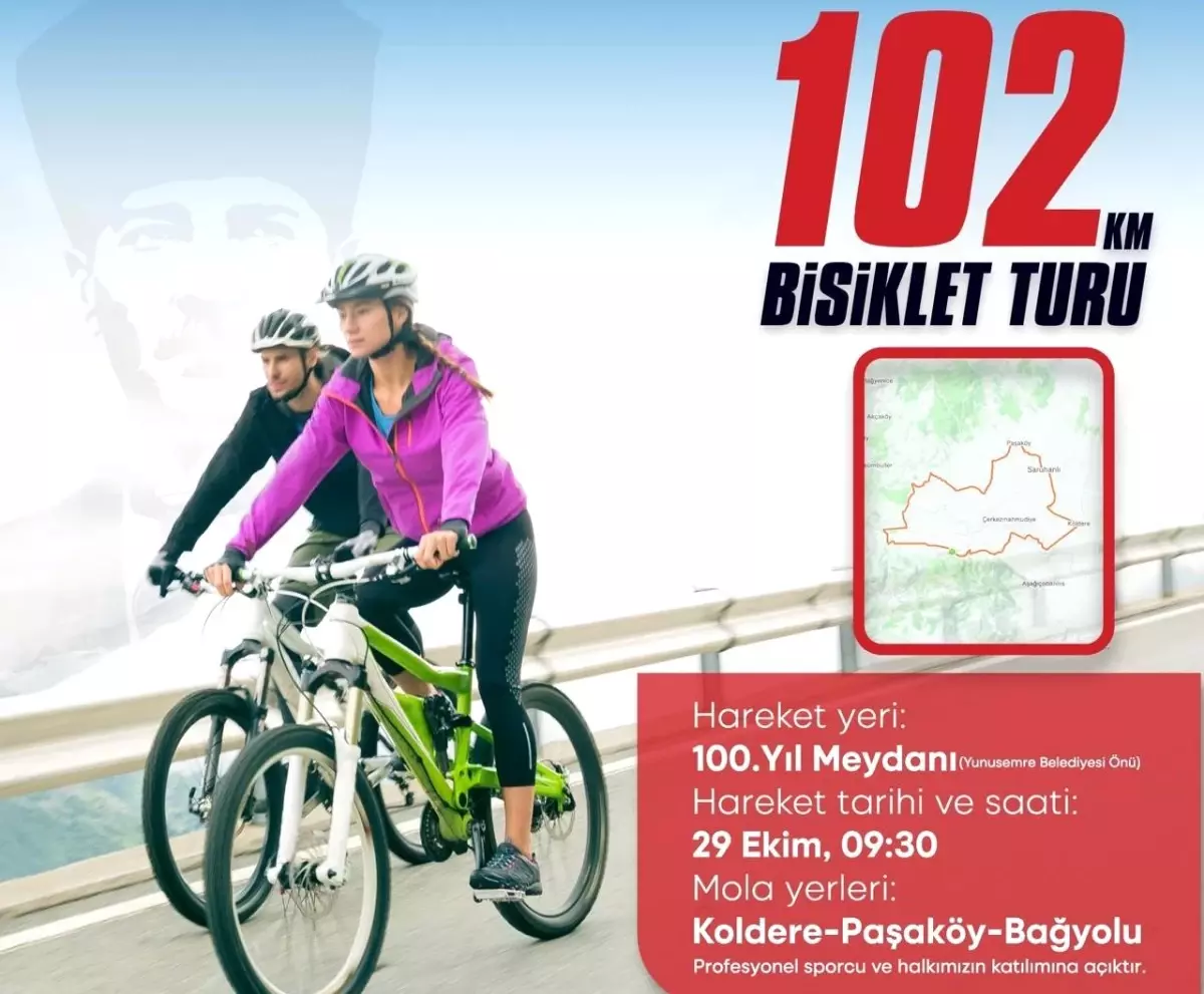 Yunusemre Belediyesi\'nden Cumhuriyet Bayramı\'na Özel Bisiklet Turu
