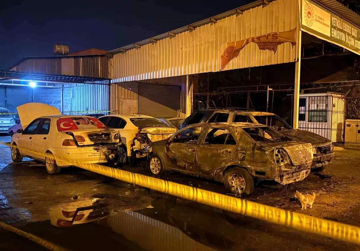Mersin\'de sanayi sitesinde park halindeki 5 araç kundaklandı