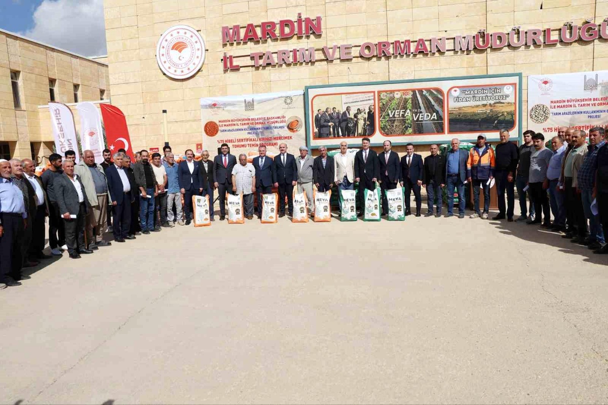 Mardin\'de çiftçilere 96 ton hibe destekli nohut ve mercimek tohumu dağıtıldı