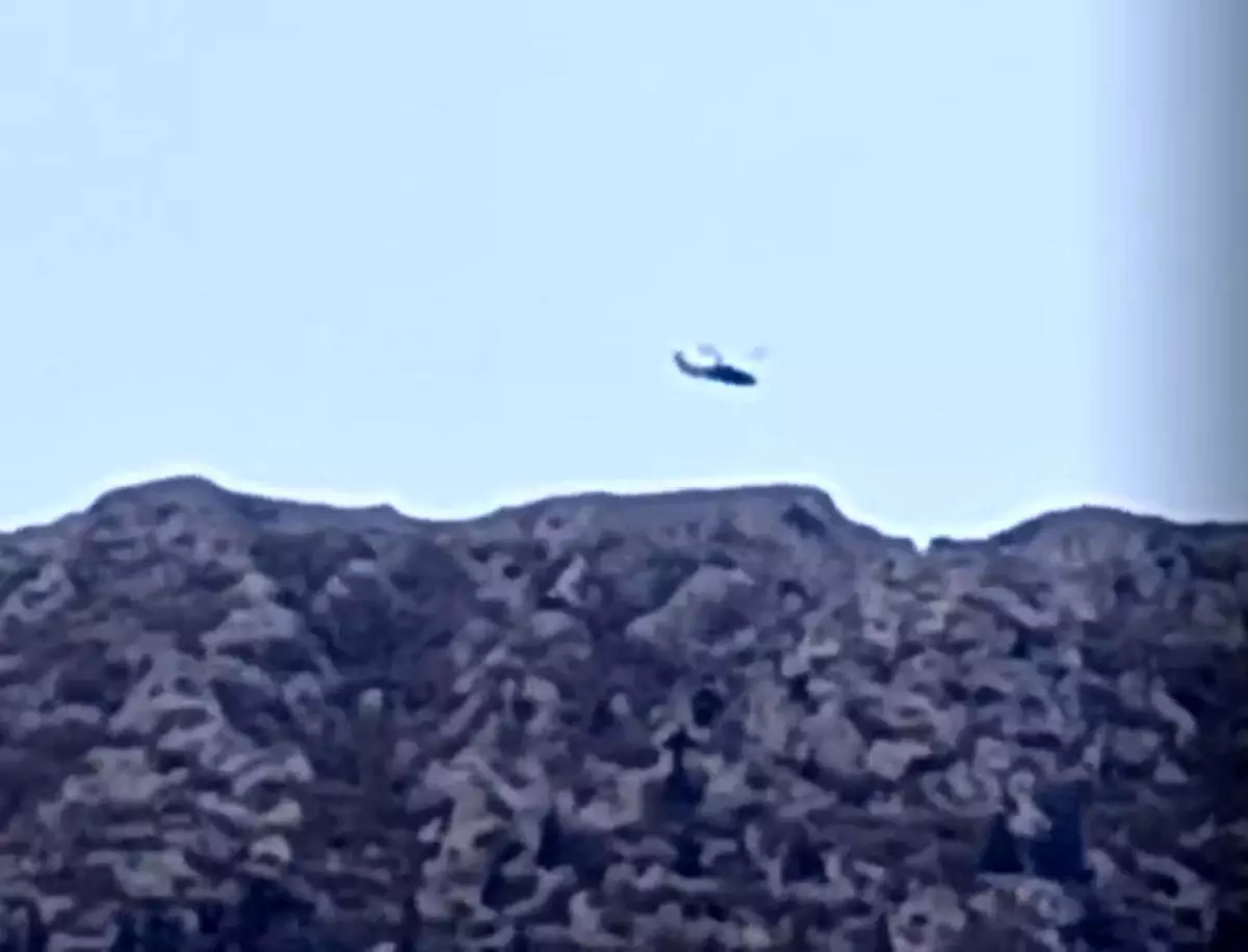 Akseki\'de Dağda Mahsur Kalan İki Kişi Askere Helikopterle Kurtarıldı