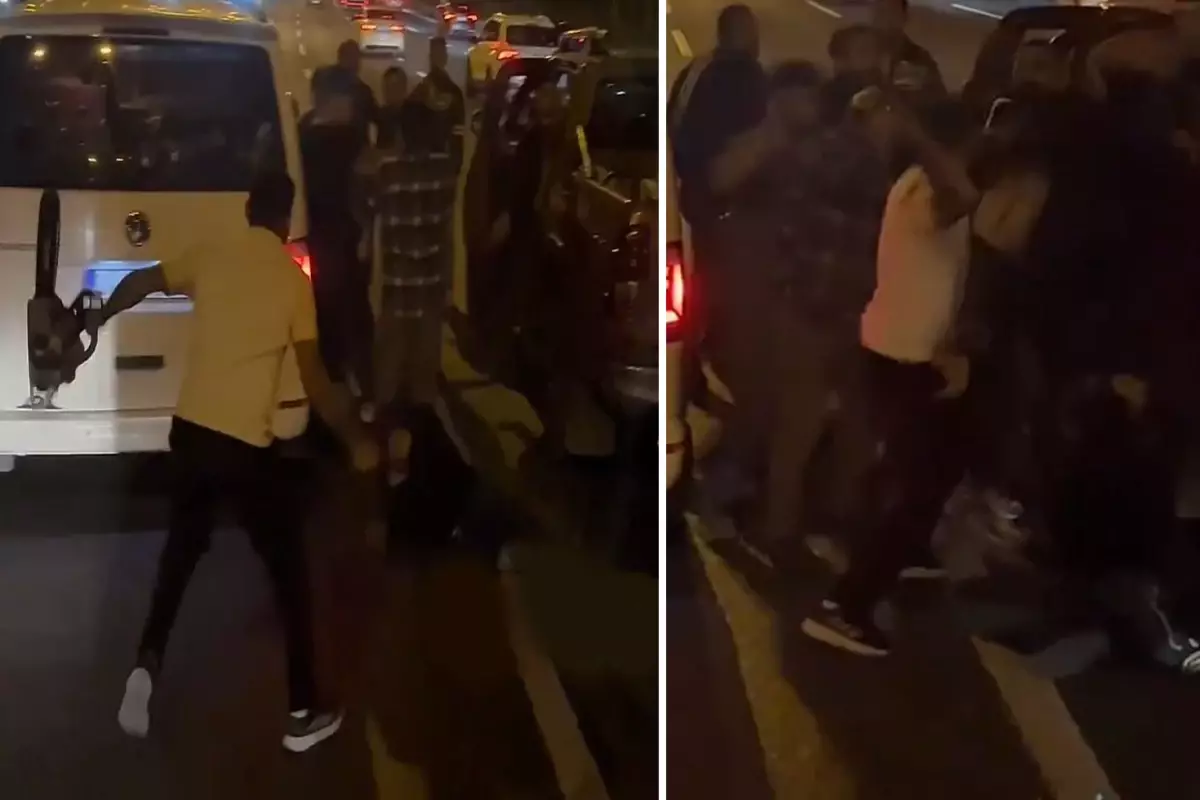 İstanbul\'un göbeğinde kan donduran olay! Yol ortasında öldüresiye dayak kamerada