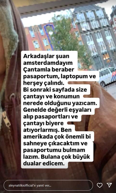 Aleyna Tilki Amsterdam'da kapkaça uğradı! Pasaportunu ve eşyalarını çaldırdı Aleyna Tilki Amsterdam'da kapkaça uğradı! Pasaportunu ve eşyalarını çaldırdı