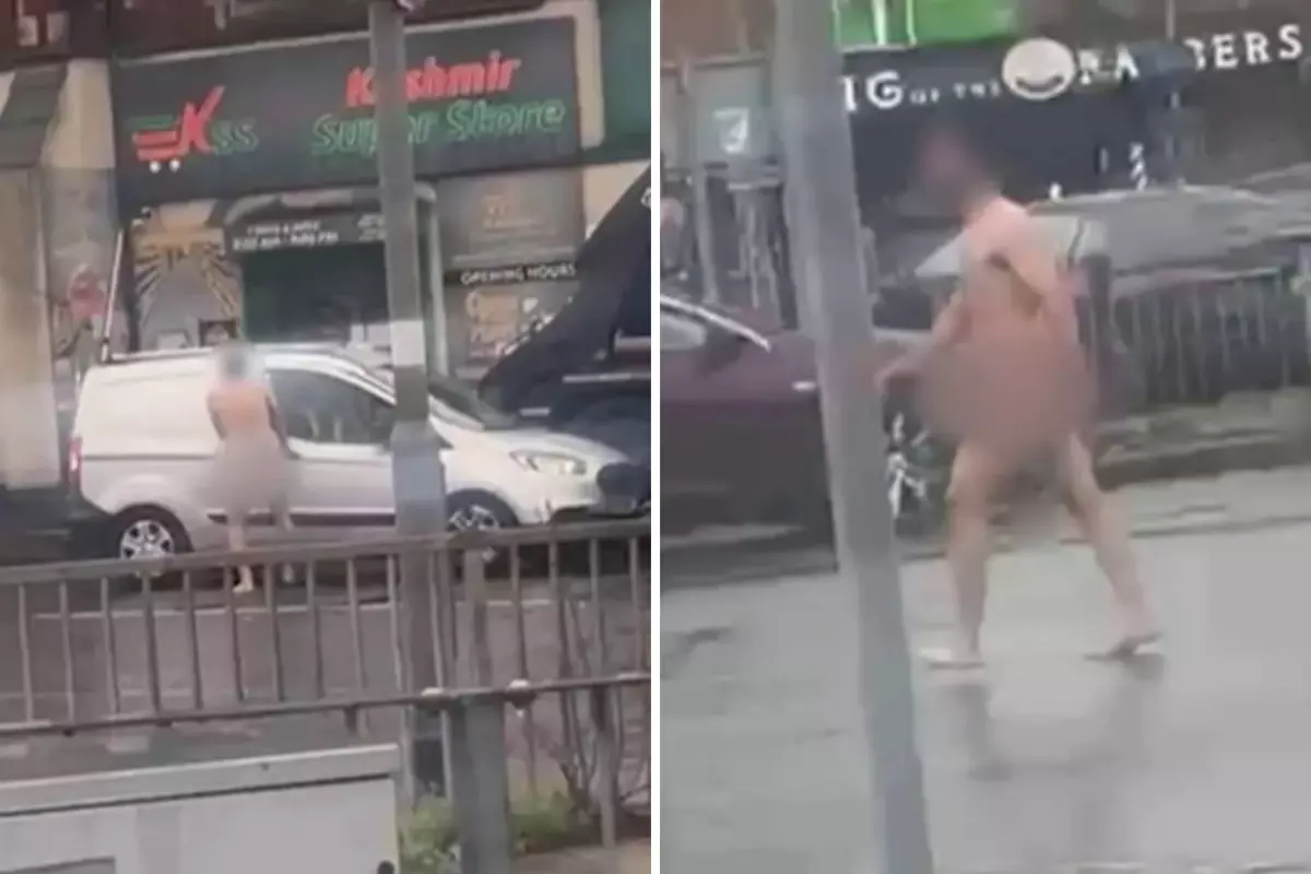 Araçlara saldıran çıplak adam, trafiği felç etti