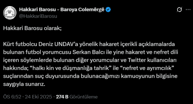 Deniz Undav'a ağzına geleni sayan Serkan Balcı: Çocuklarımın annesi Kürt, Kürtleri çok seviyorum Deniz Undav'a ağzına geleni sayan Serkan Balcı: Çocuklarımın annesi Kürt, Kürtleri çok seviyorum