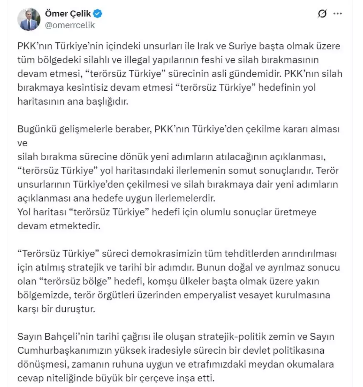 PKK\'dan Silah Bırakma Açıklaması