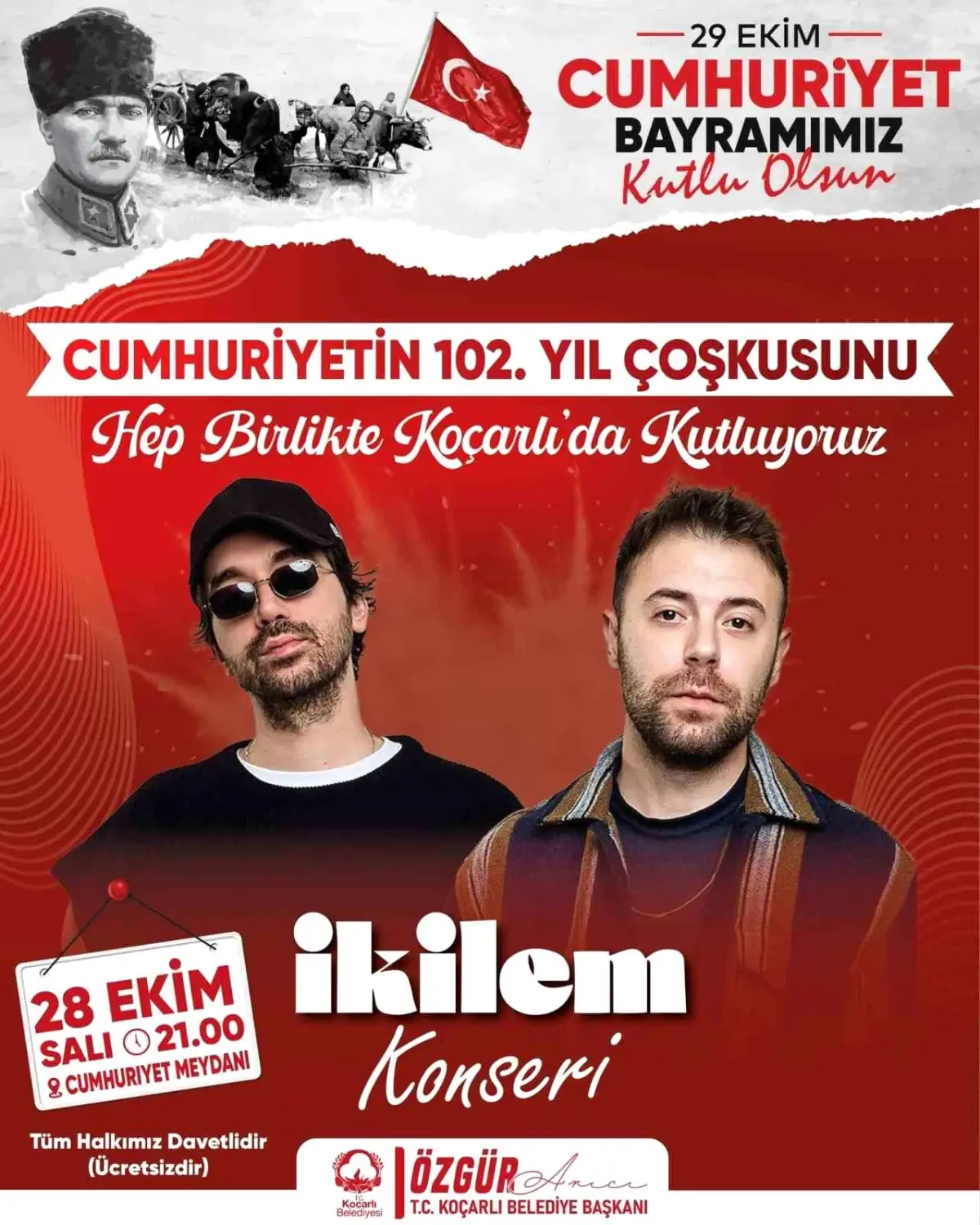 Koçarlı\'da Cumhuriyet Bayramı Etkinlikleri: Ünlü Grup İkilem Konser Verecek