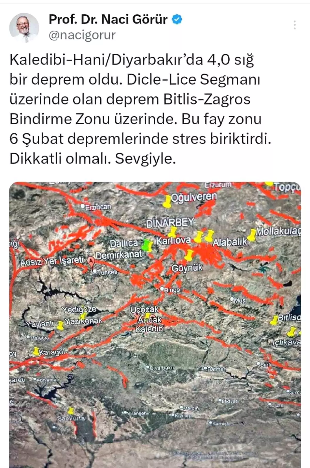 Diyarbakır\'da 4.0 Büyüklüğünde Deprem