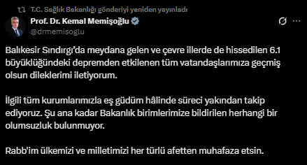 Balıkesir'deki 6.1'lik depremin ardından bakanlardan peş peşe açıklama! İşte son durum Balıkesir'deki 6.1'lik depremin ardından bakanlardan peş peşe açıklama! İşte son durum