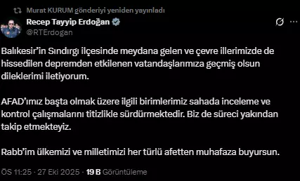 Balıkesir'deki 6.1'lik depremin ardından peş peşe açıklamalar Balıkesir'deki 6.1'lik depremin ardından peş peşe açıklamalar