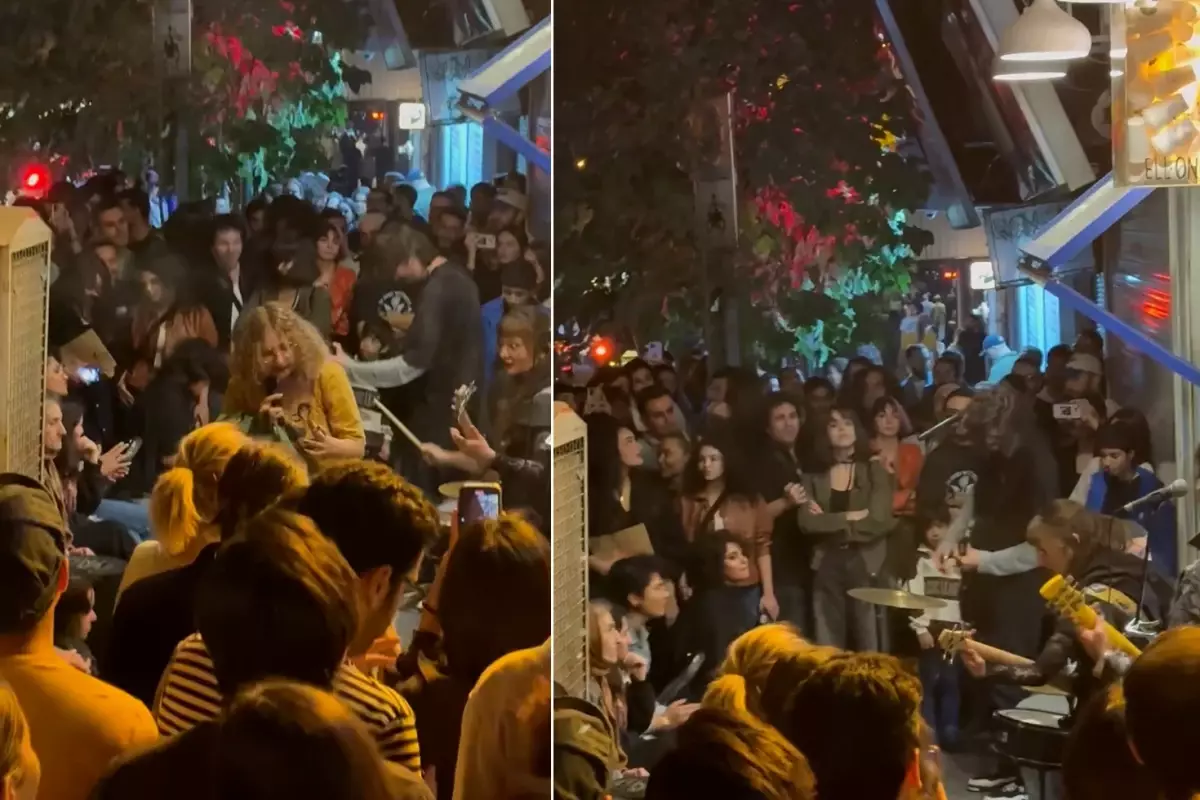 Görüntü İran\'dan! Ahlak polisi çekildi, kadın erken birlikte eğlendi