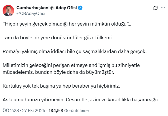 İmamoğlu'ndan 'casusluk' soruşturmasında verilen tutuklama kararına sert tepki İmamoğlu'ndan 'casusluk' soruşturmasında verilen tutuklama kararına sert tepki