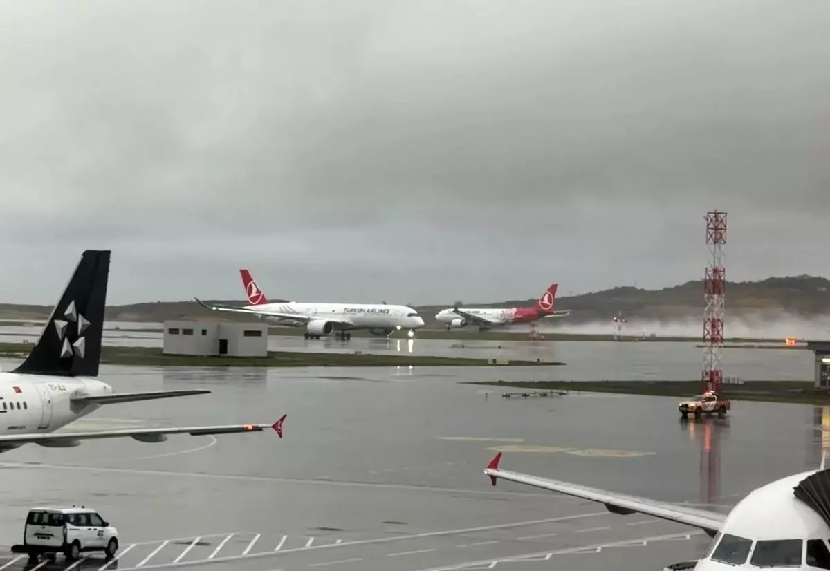 İstanbul\'da Yağmur, Havalimanı Sorunsuz