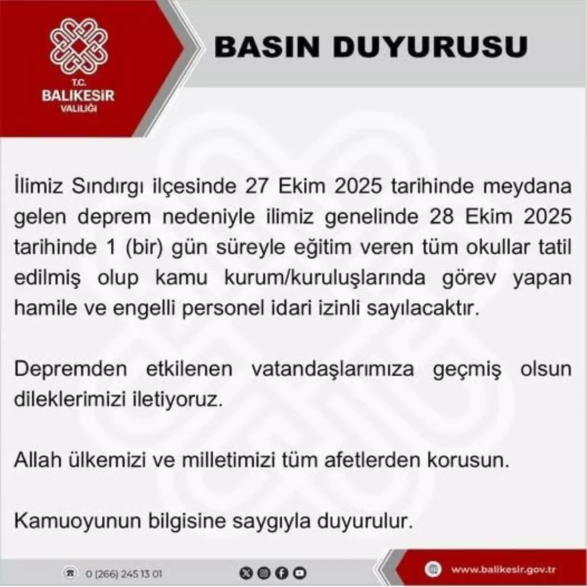 Balıkesir\'de Deprem Sonrası Okullar Tatil