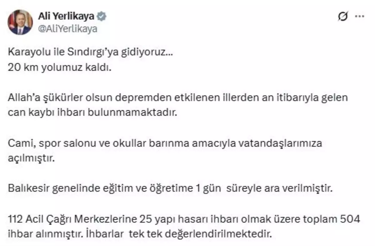 Deprem İle İlgili 504 İhbar Alındı