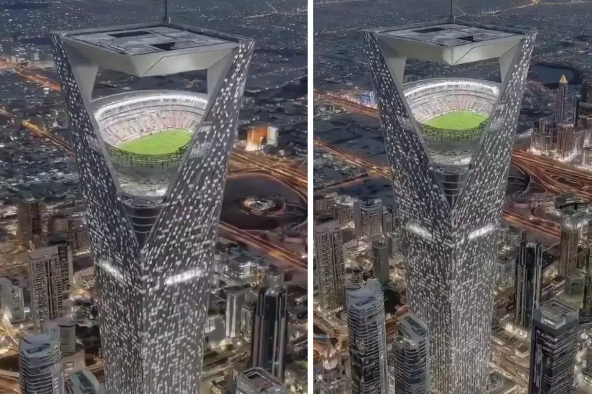 Çılgın proje tanıtıldı! 350 metre yüksekte Dünya Kupası oynanacak