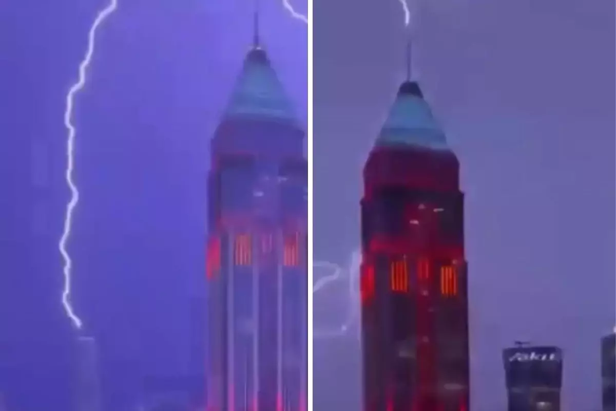 İstanbul Finans Merkezi\'nin tepesine yıldırım düştü