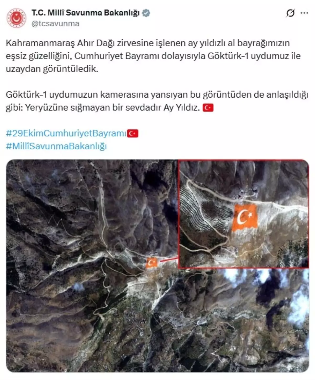 Uzaydan Türk Bayrağı