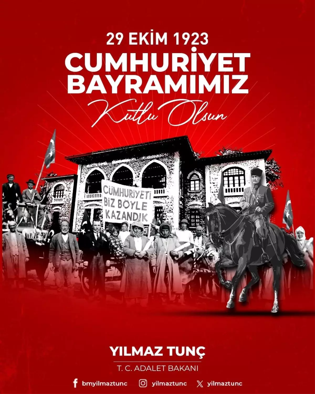 Bakan Tunç\'tan 29 Ekim Cumhuriyet Bayramı mesajı
