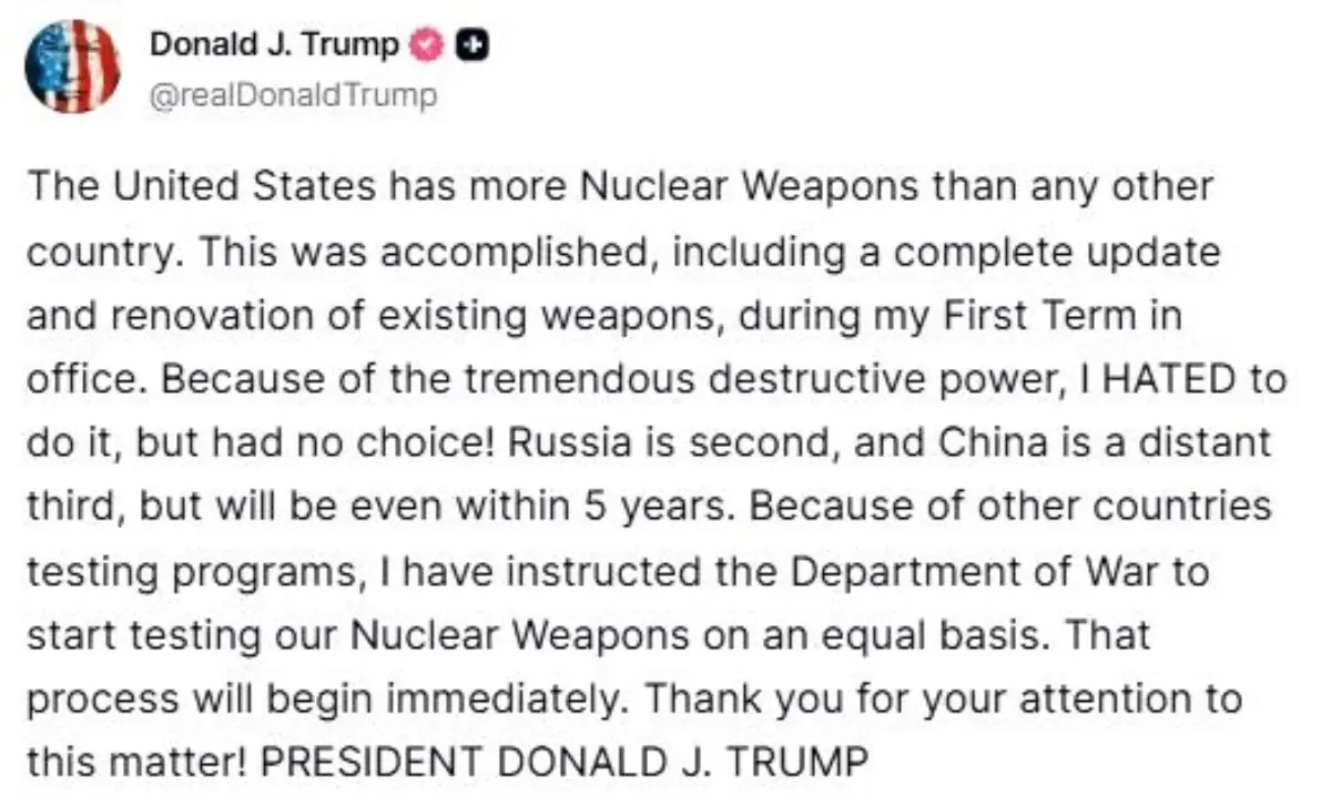 Trump’tan Nükleer Silah Denemesi Talimatı