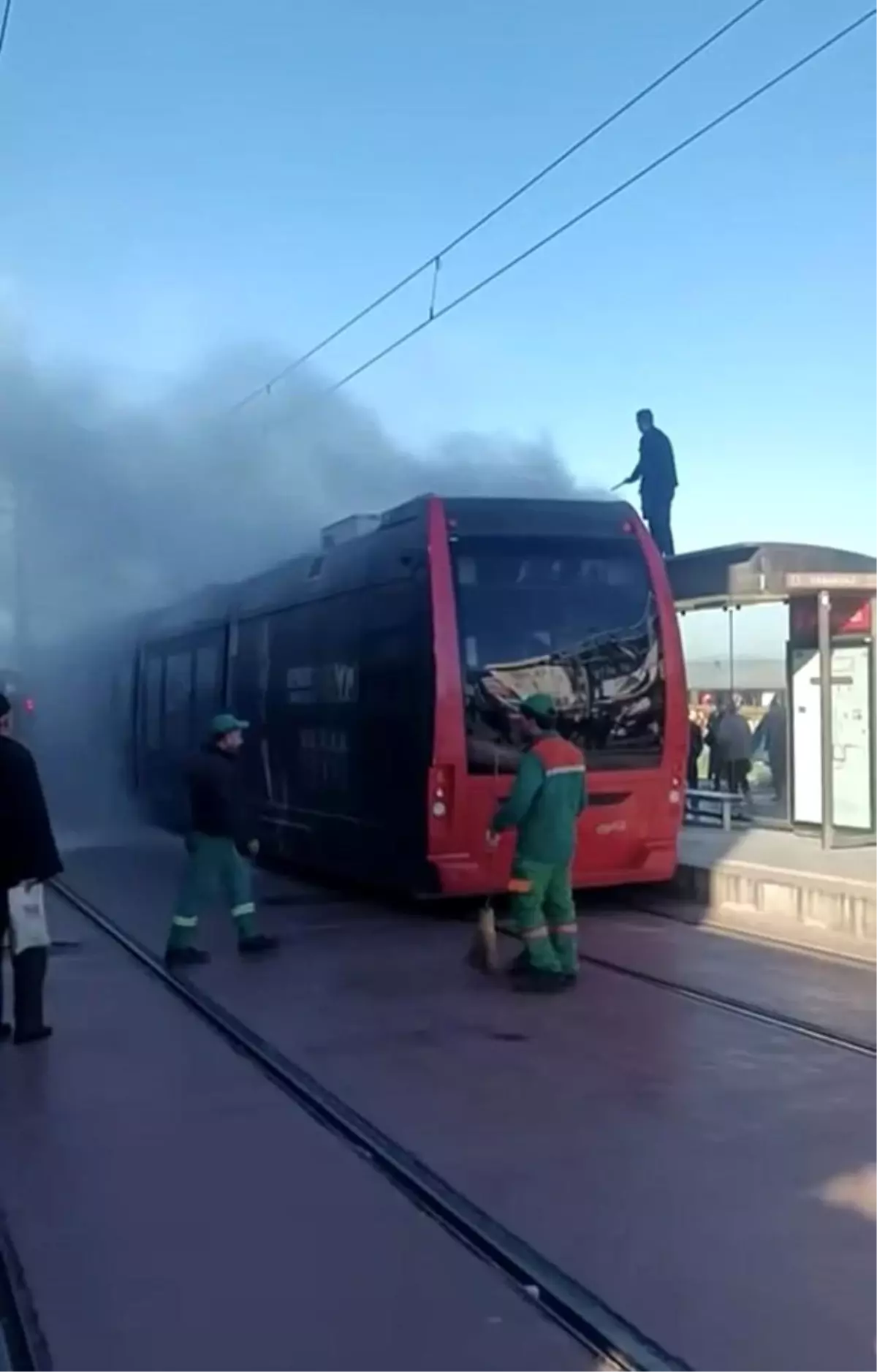 Bursa\'da Tramvay Yangını