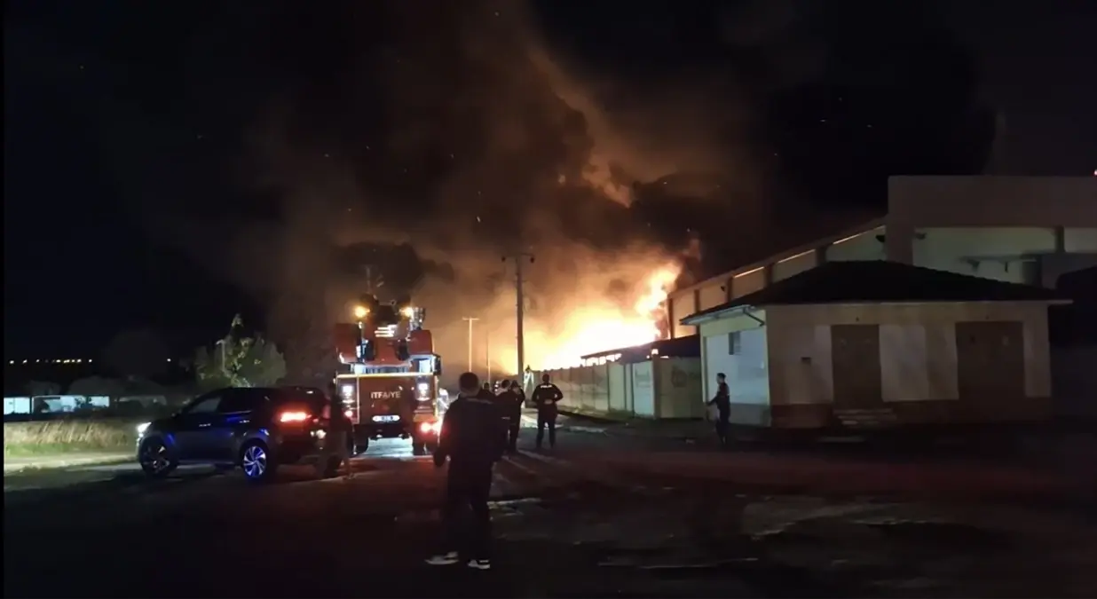 Bafra\'da Geri Dönüşüm Fabrikasında Yangın