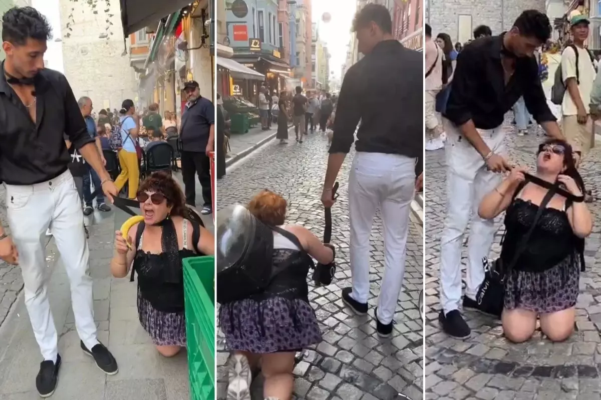 Beyoğlu\'nda tasmalı rezalet! 2 şüpheli de tutuklandı