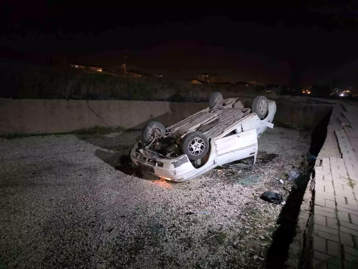 Kırıkkale\'de Takla Atan Araçta Sürücü Yaralandı