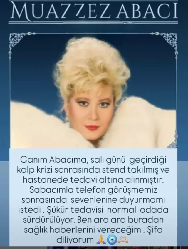 Muazzez Abacı kalp krizi geçirdi! Ünlü sanatçıya stent takıldı