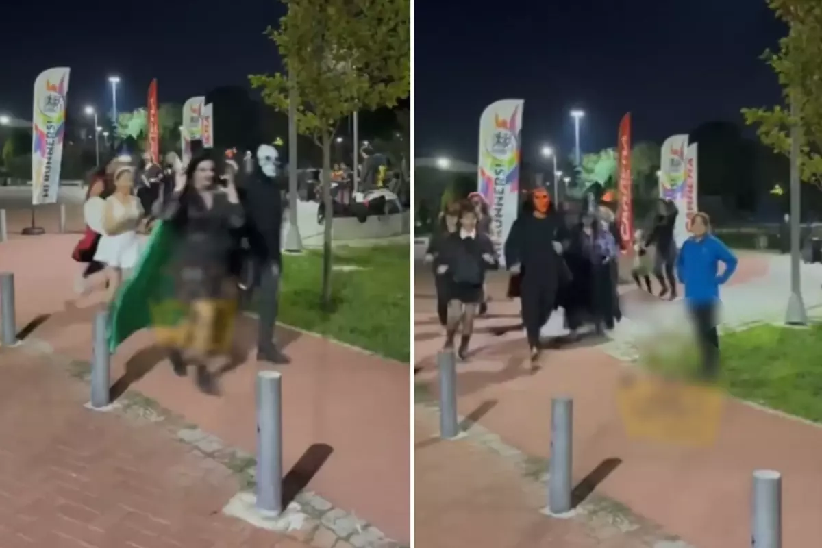 Kostümünü giyen parkta koştu, kimse ne olduğunu anlamadı