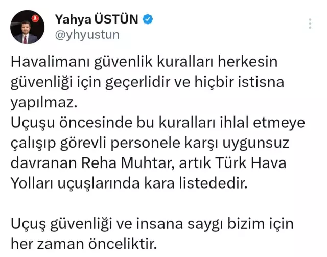 THY, havalimanını birbirine katan Reha Muhtar'ı kara listeye aldı