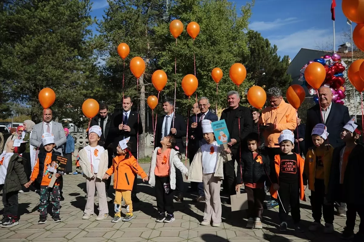 Karabük\'te ana sınıfı öğrencileri lösemi hastaları için gökyüzüne balon bıraktı
