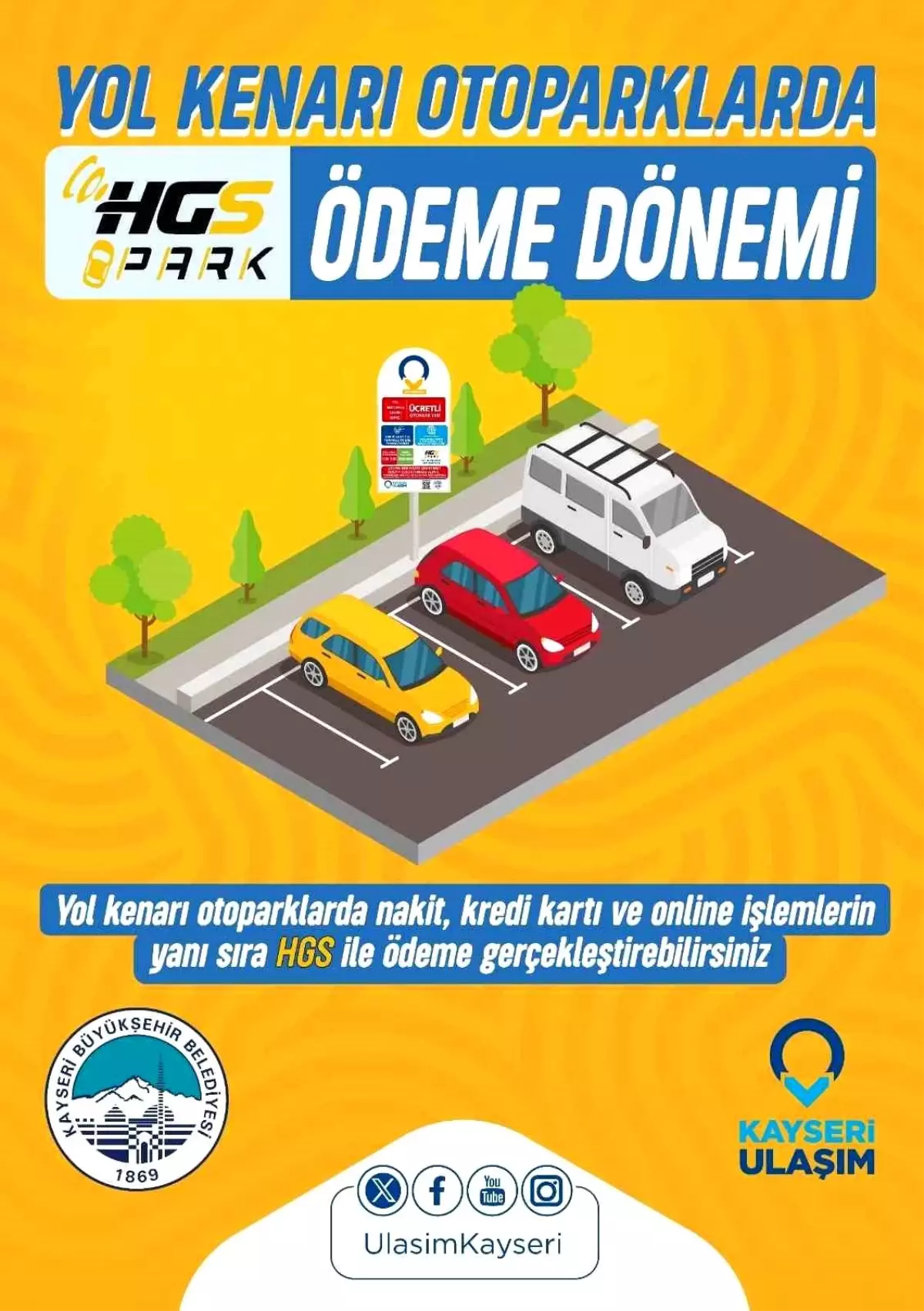 Kayseri\'de Otoparklarda Hızlı Geçiş Sistemi (HGS) ile Ödeme Dönemi Başladı