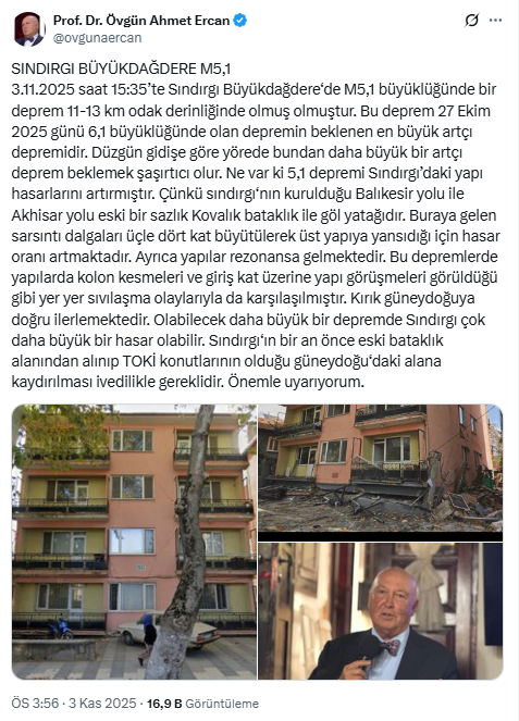 Sürekli depremle sarsılan Sındırgı'ya acil uyarı: Kırık ilerliyor Sürekli depremle sarsılan Sındırgı'ya acil uyarı: Kırık ilerliyor