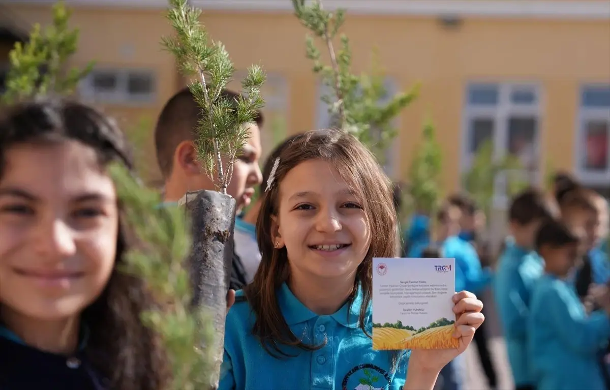 Beypazarı\'nda Çocuklara Fidan Hediye Edildi