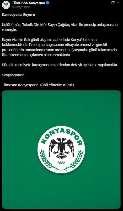 Gece yarısı bombası! Süper Lig'in köklü takımı artık Çağdaş Atan'a emanet Gece yarısı bombası! Süper Lig'in köklü takımı artık Çağdaş Atan'a emanet