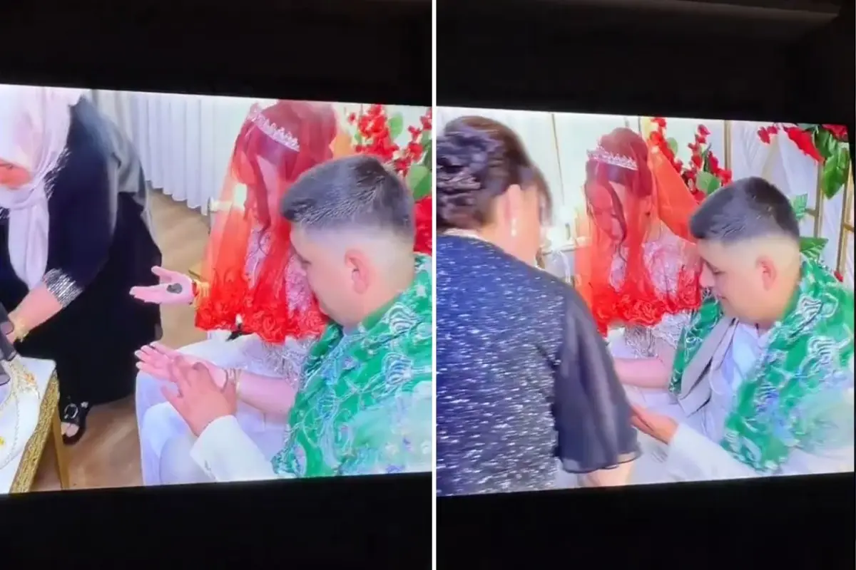 Kına gecesine kaydedilen görüntüye bakın! \'\'Bu evlilik yürümez\'\' yorumları yapılıyor